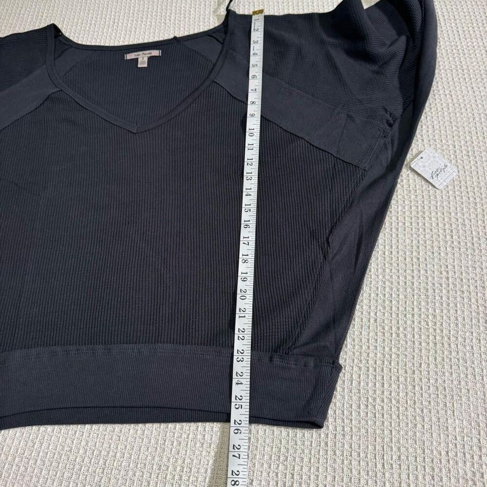 Free-people Thermal Womens Small Black Santa Clara Shirt Top V Neck NWT - Picture 7 of 8